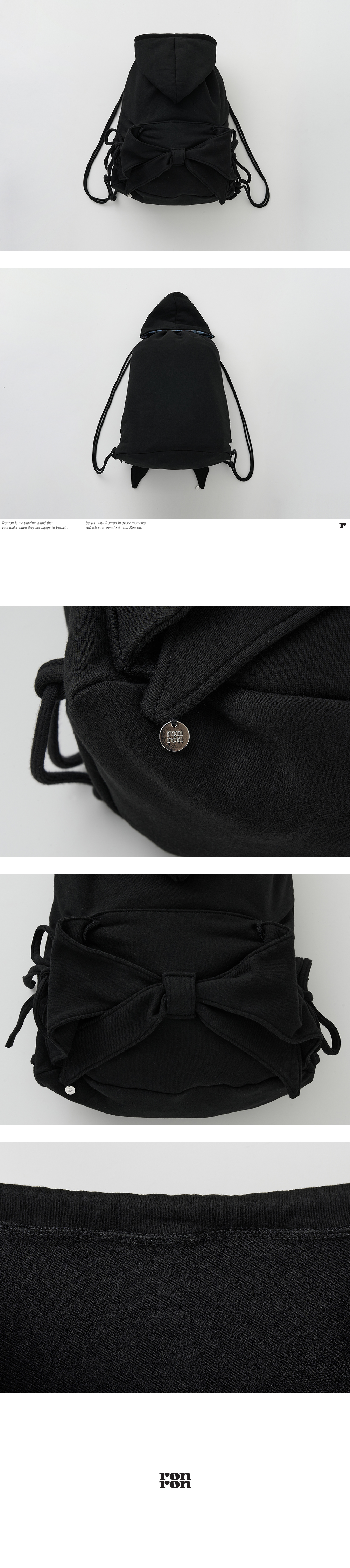 론론(RONRON) RIBBON HOOD SHOES BAG BLACK - 사이즈 & 후기 | 무신사