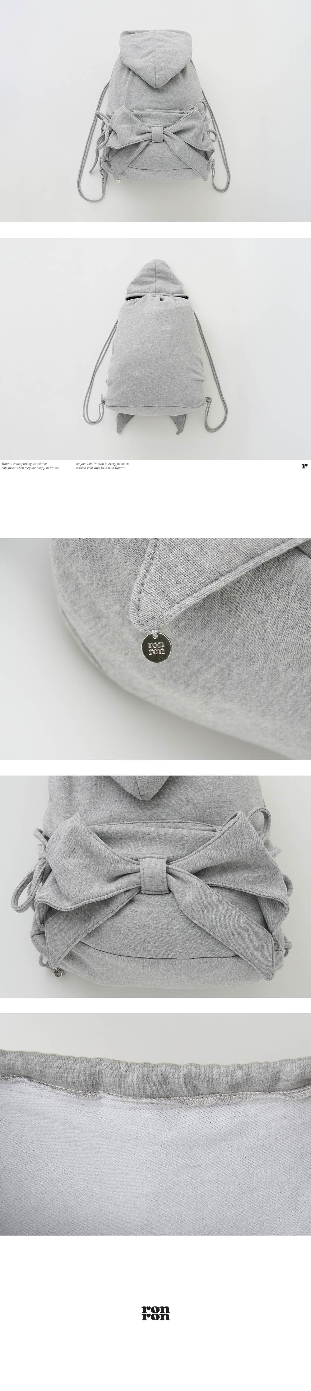 론론(RONRON) RIBBON HOOD SHOES BAG GREY - 사이즈 & 후기 | 무신사