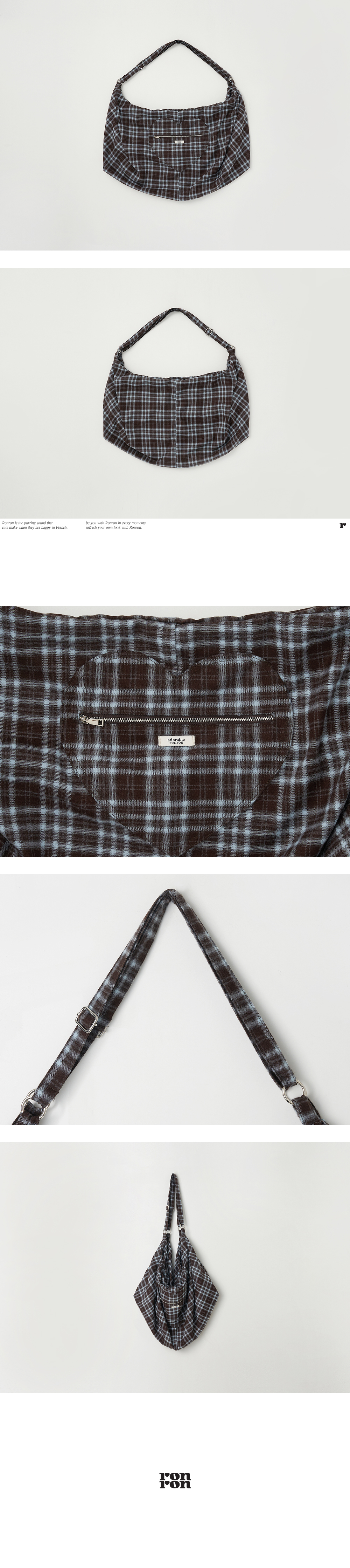 MUSINSA公式 | RONRON HEART ZIP POCKET 2WAY DUFFLE BAG BLUE