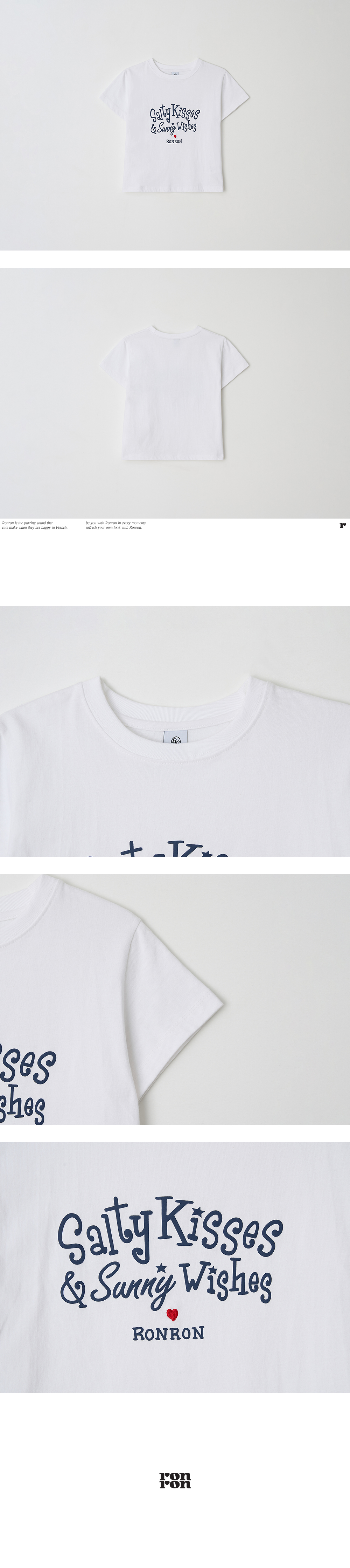 SALTY KISSES CROP T SHIRT WHITE - RONRON 론론