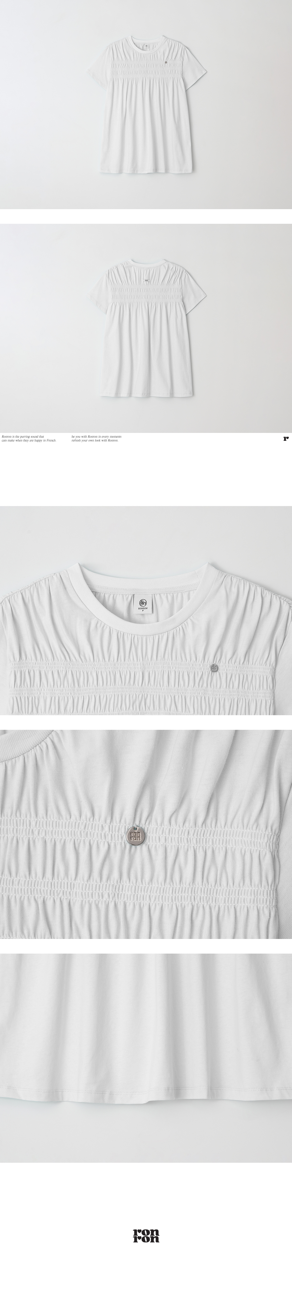 ★RONRON★ SMOKED FLARE T SHIRT SMOKED FLARE T SHIRT WHITE - RONRON 론론