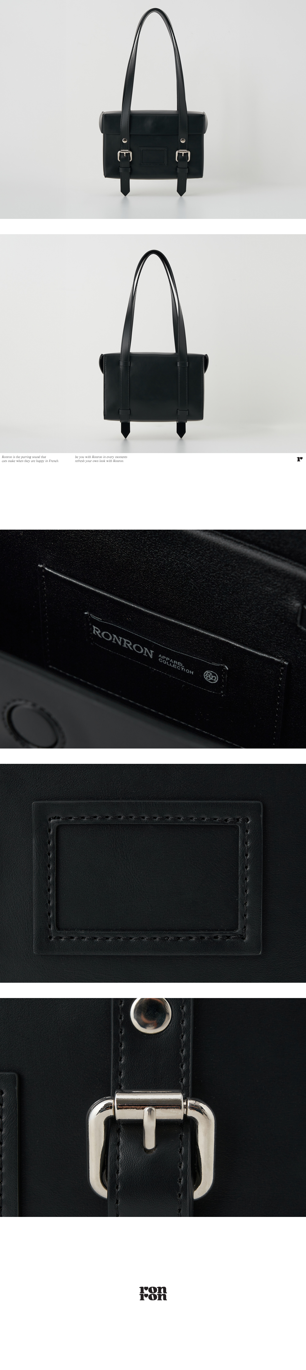 SQUARE BUCKLE MINI BAG BLACK - RONRON 론론