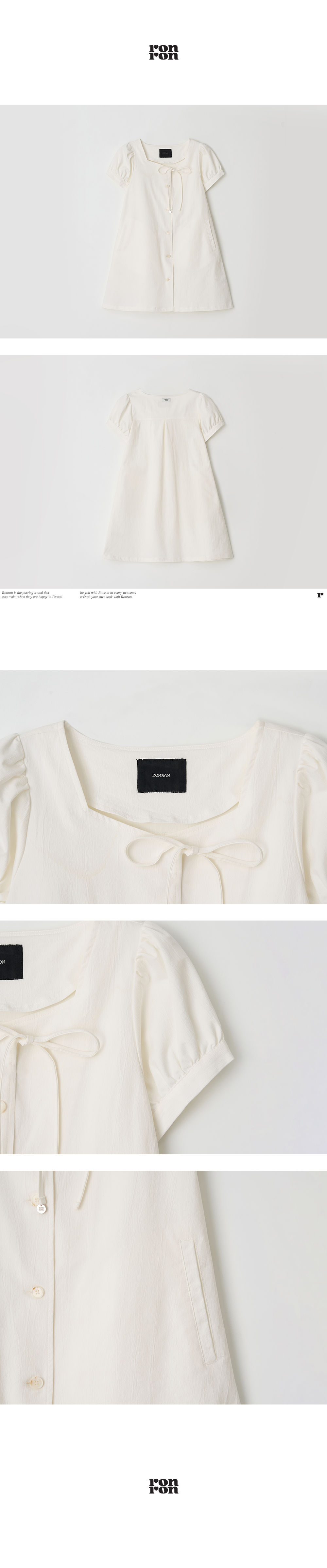 RONRON ♥ CHARMING PUFF SLEEVE BUTTON DRESS /追跡付 CHARMING PUFF SLEEVE BUTTON DRESS BLACK - RONRON 론론
