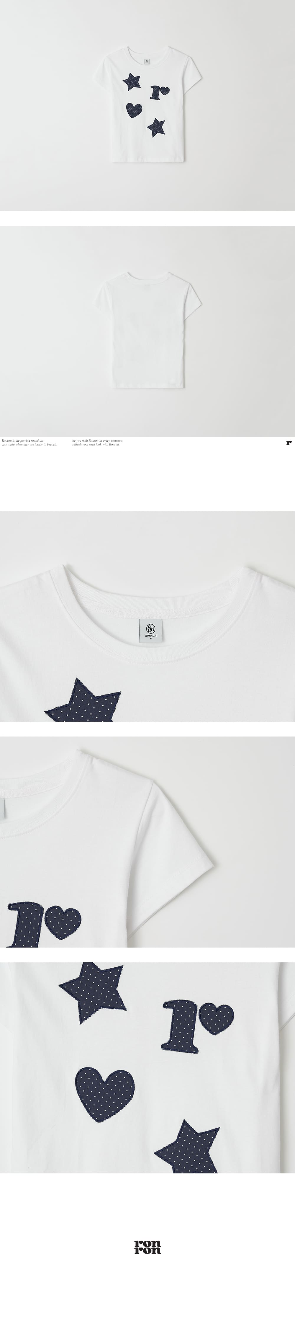 ★RONRON★ FIGURE SHAPE APPLIQUE T SHIRT FIGURE SHAPE APPLIQUE T SHIRT WHITE - RONRON 론론