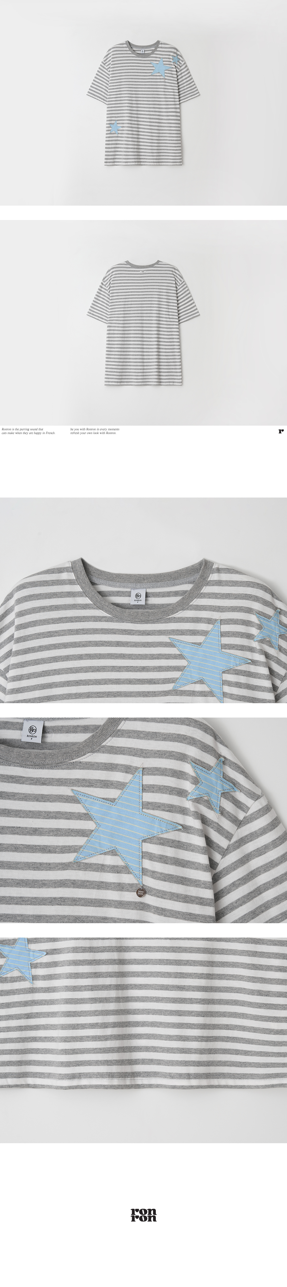 【RonRon】 STRIPE STAR APPLIQUE T SHIRT 3色 MUSINSA | RONRON STRIPE STAR APPLIQUE T SHIRT GREY