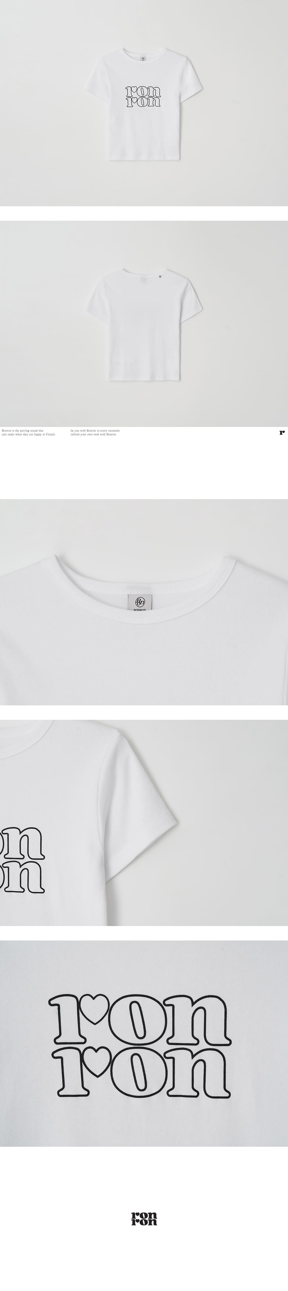 【RONRON】LINE LOGO SLIM CROP T SHIRT LINE LOGO SLIM CROP T SHIRT WHITE - RONRON 론론