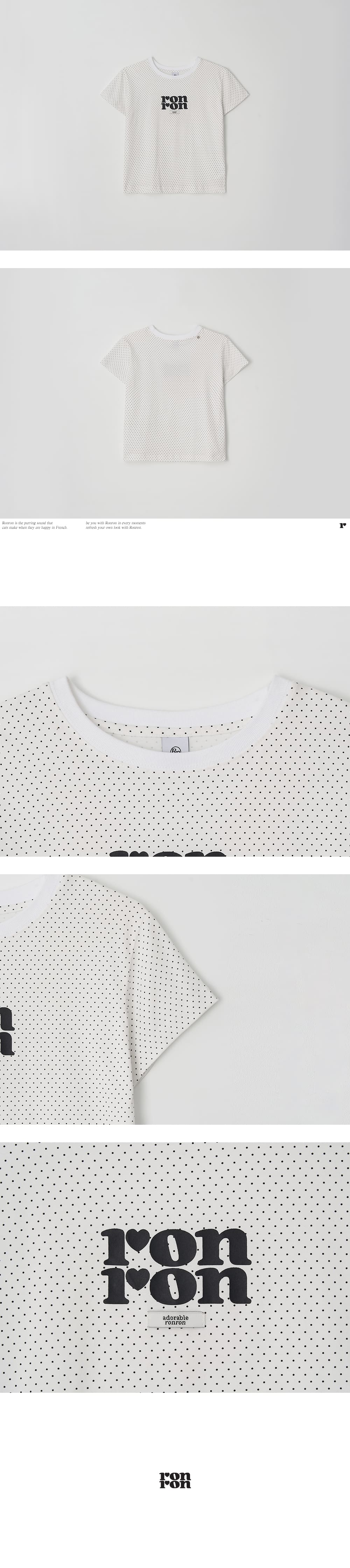 LABEL LOGO CROP T SHIRT WHITE BLACK - RONRON 론론