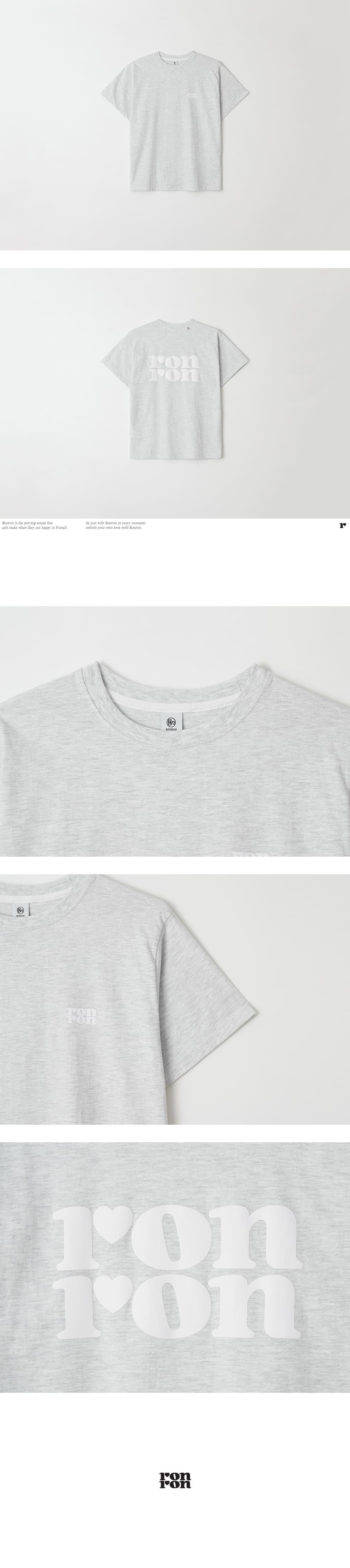 론론(RONRON) BACK LOGO BASIC FIT T SHIRT WHITE MELNAGE