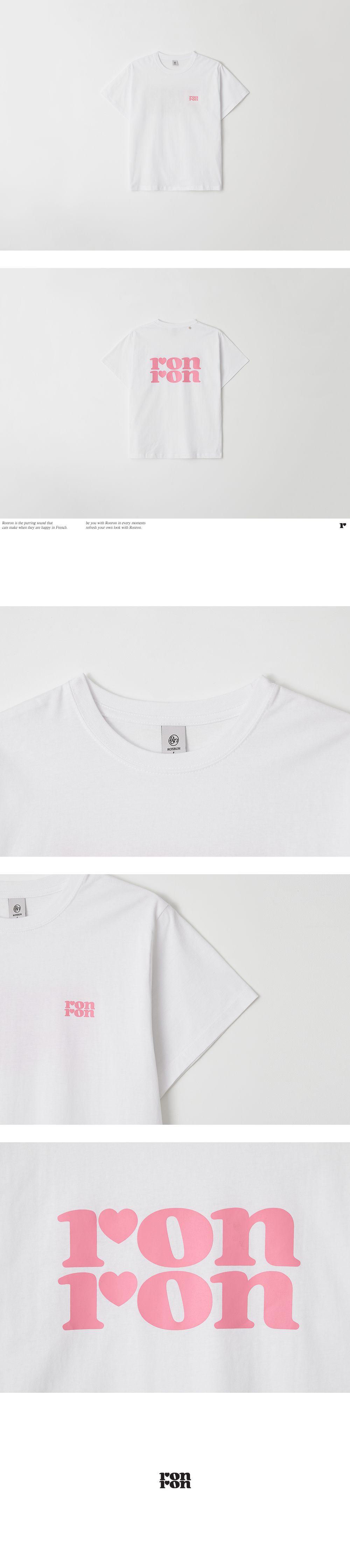 Tシャツ・カットソー RONRON BACK LOGO BASIC FIT T SHIRT WHITE PINK RR25BST4258WP 10270099040-pink-ron-jon-pink-
