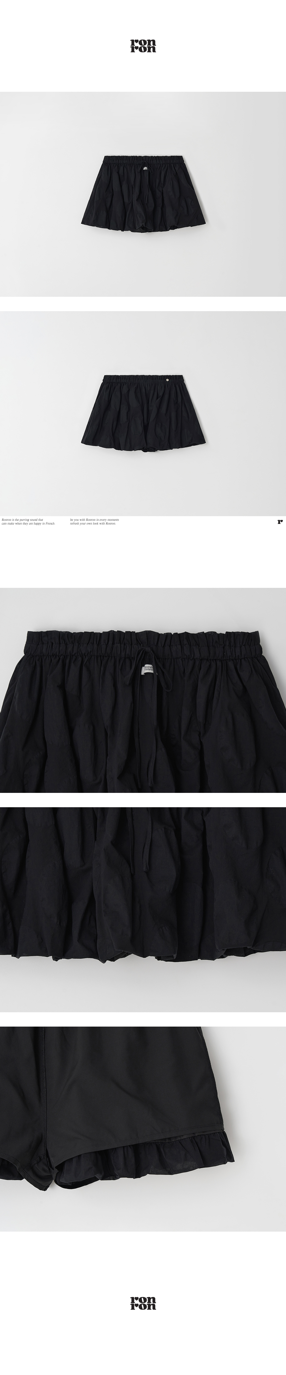ミニスカート RONRON AIRY DOT MINI SKIRT BLACK RR25BSK4277BK switching flared mini skirt【black】 – BUNNY APARTMENT
