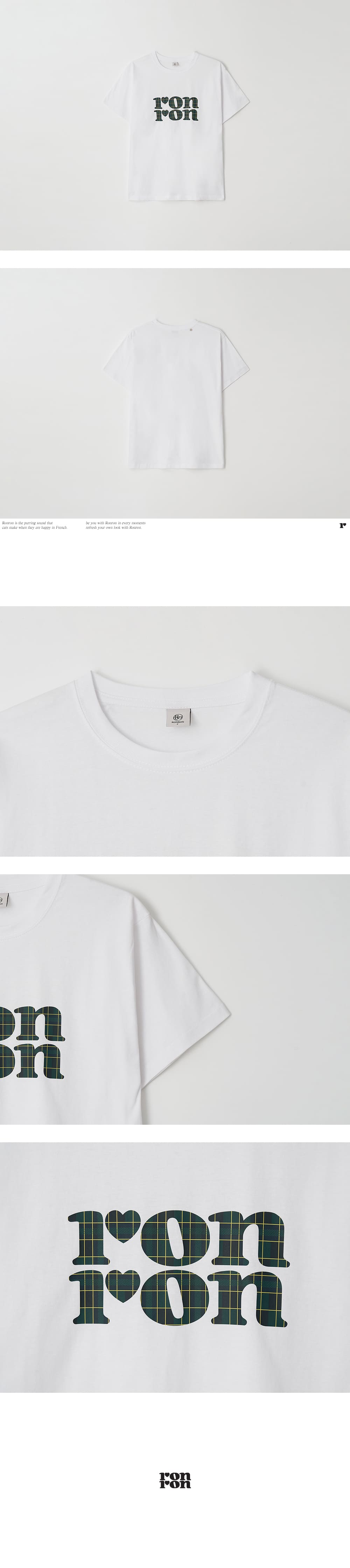 MUSINSA | RONRON PATTERN LOGO BASIC FIT T SHIRT WHITE GREEN