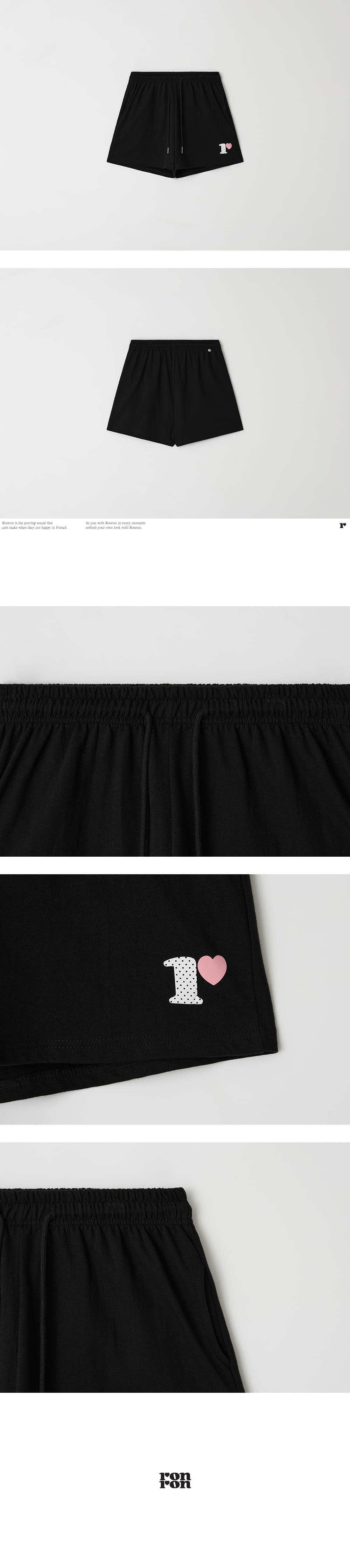 新作★コットンパンツ【RONRON】R LOGO SWEAT SHORT PANTS R LOGO SWEAT SHORT PANTS BLACK - RONRON 론론