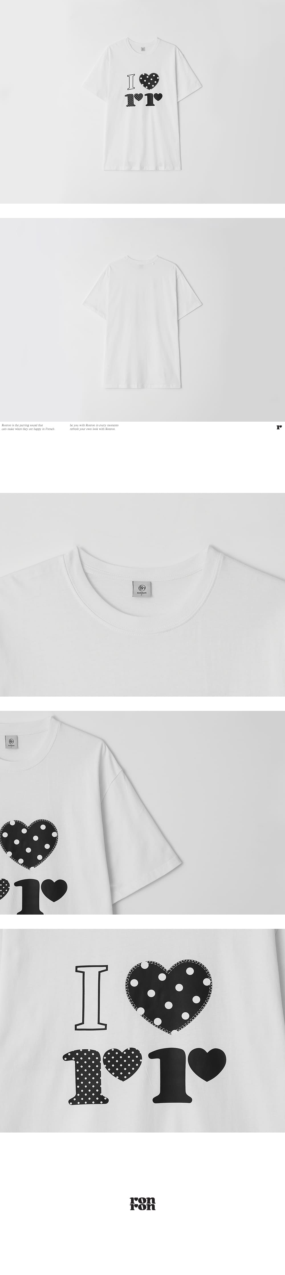 Tシャツ・カットソー RONRON I LUV RR OVER FIT T SHIRT BLACK RR25BST4289BK MUSINSA公式 | RONRON I LUV RR OVER FIT T SHIRT WHITE BLACK