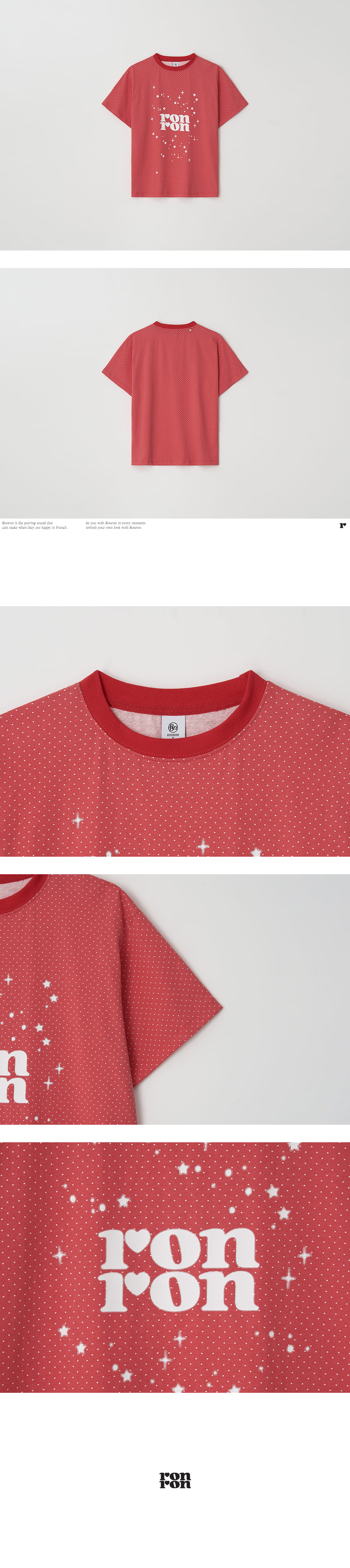 론론(RONRON) MILKY WAY BASIC FIT T SHIRT RED DOT - 사이즈