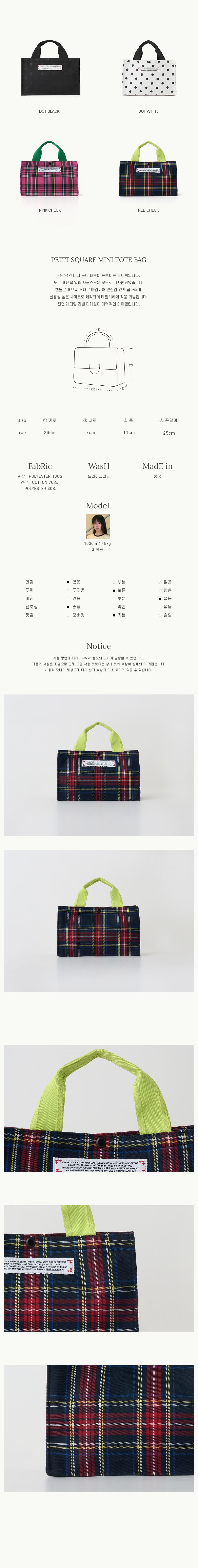 25S新作【RONRON】PETIT SQUARE MINI TOTE BAG★チェック柄 PETIT SQUARE MINI TOTE BAG RED CHECK - RONRON 론론