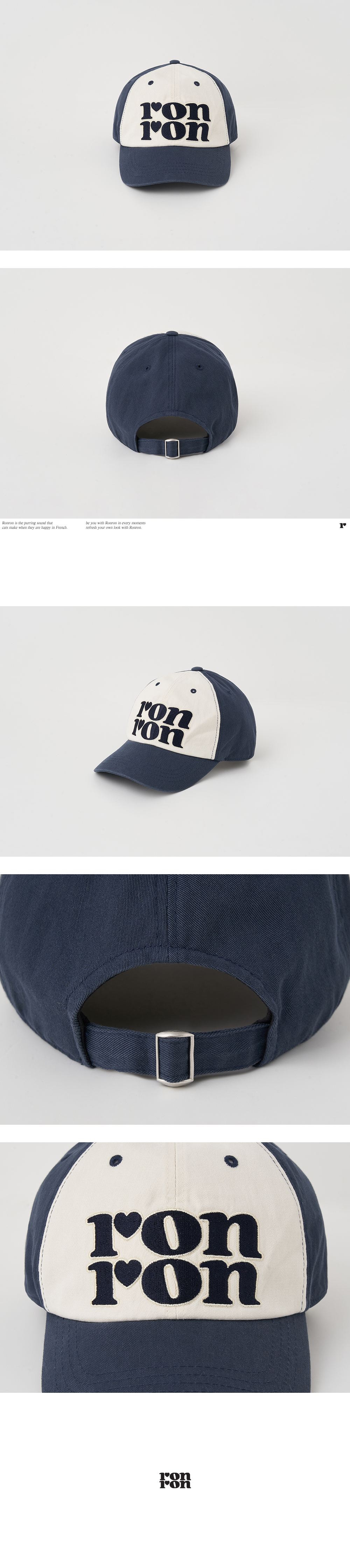 ★RONRON★ LOGO BALL CAP IVORY NAVY LOGO BALL CAP IVORY NAVY - RONRON 론론