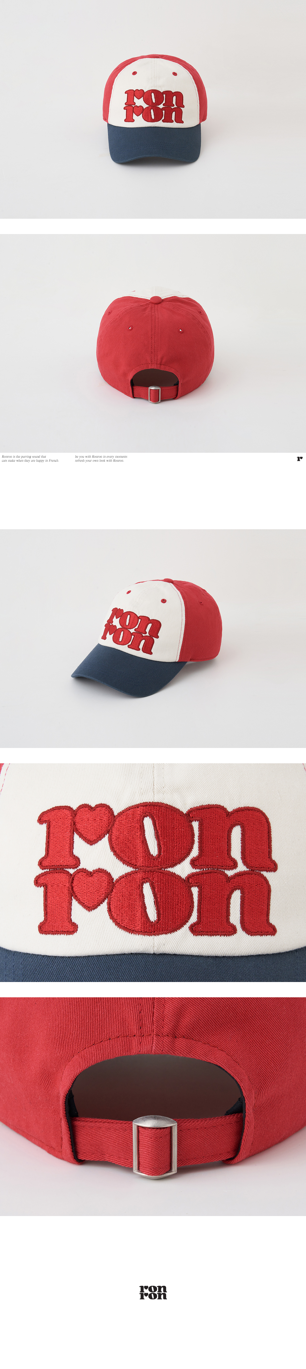 LOGO BALL CAP IVORY RED - RONRON 론론