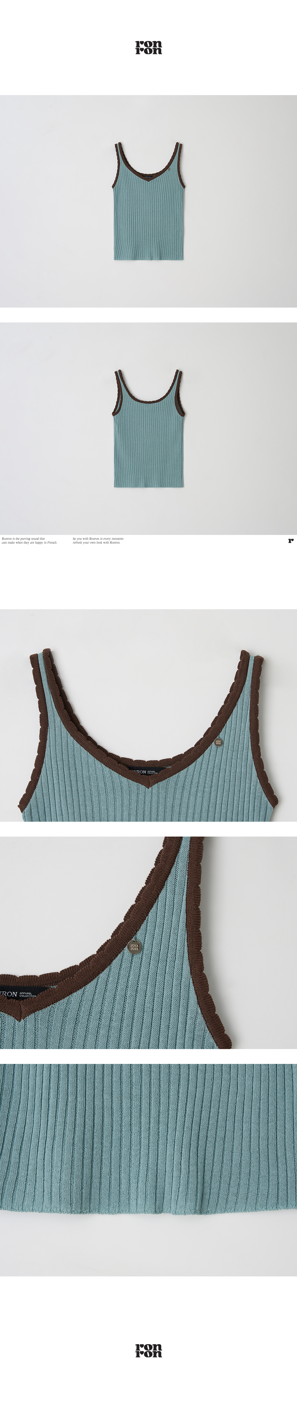 Tシャツ・カットソー RONRON GOLGI KNIT BLOCKING CHARM SLEEVELESS KNIT PINK RR25BS GOLGI BLOCKING CHARM SLEEVELESS KNIT PINK - RONRON 론론