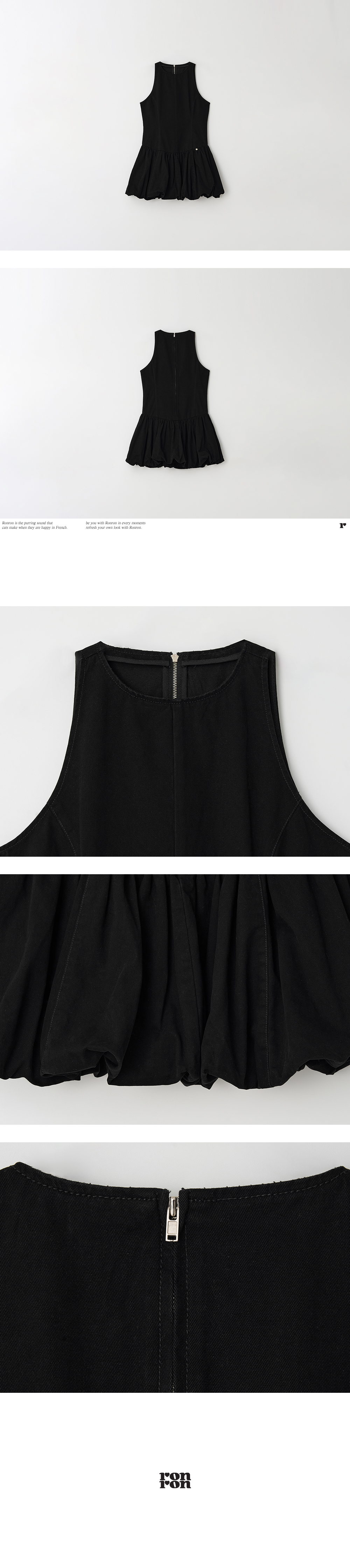 ワンピース RONRON PUMPKIN SLEEVELESS DENIM DRESS BLACK RR25BOP4607BK MUSINSA公式 | RONRON PUMPKIN SLEEVELESS DENIM DRESS BLACK