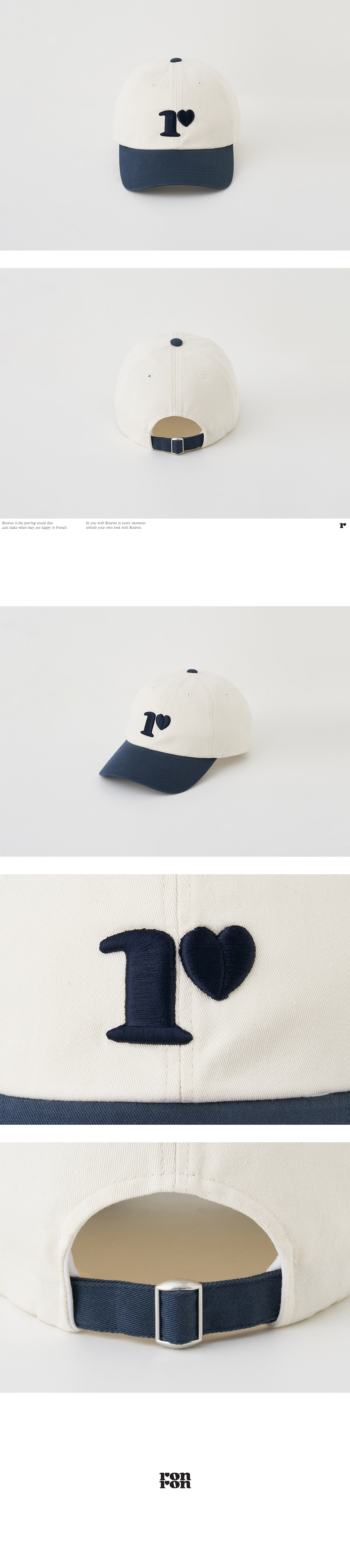 ★RONRON★ R BALL CAP CREAM NAVY R BALL CAP CREAM NAVY - RONRON 론론
