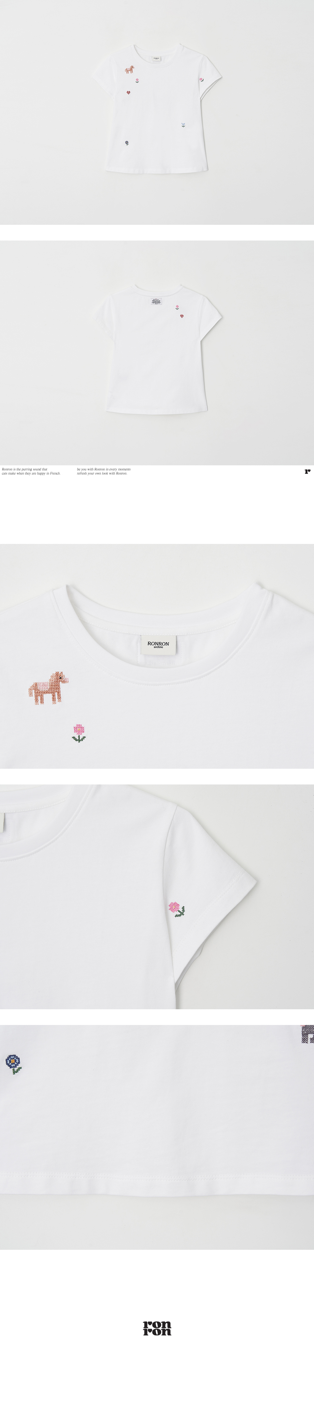PONY CAT EMBROIDERY T SHIRT WHITE