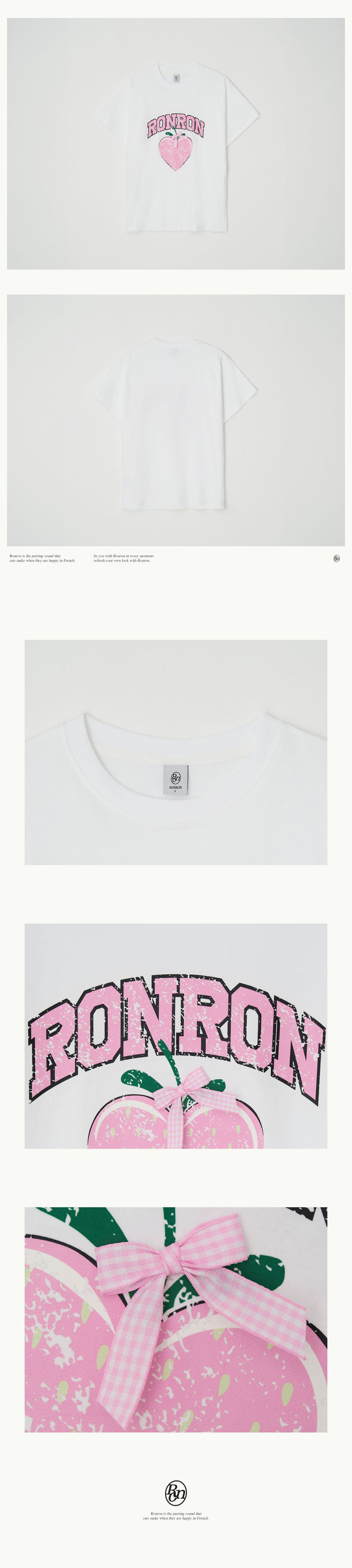 MUSINSA公式 | RONRON STRAWBERRY RIBBON BASIC FIT T SHIRT